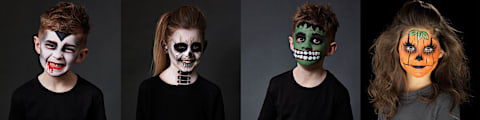 Få gode idéer til halloween ansigtsmaling i guiden her på Bilka.dk.