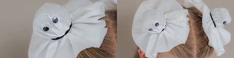Se vores step by step guide til nemt Halloween hår med spøgelser. 