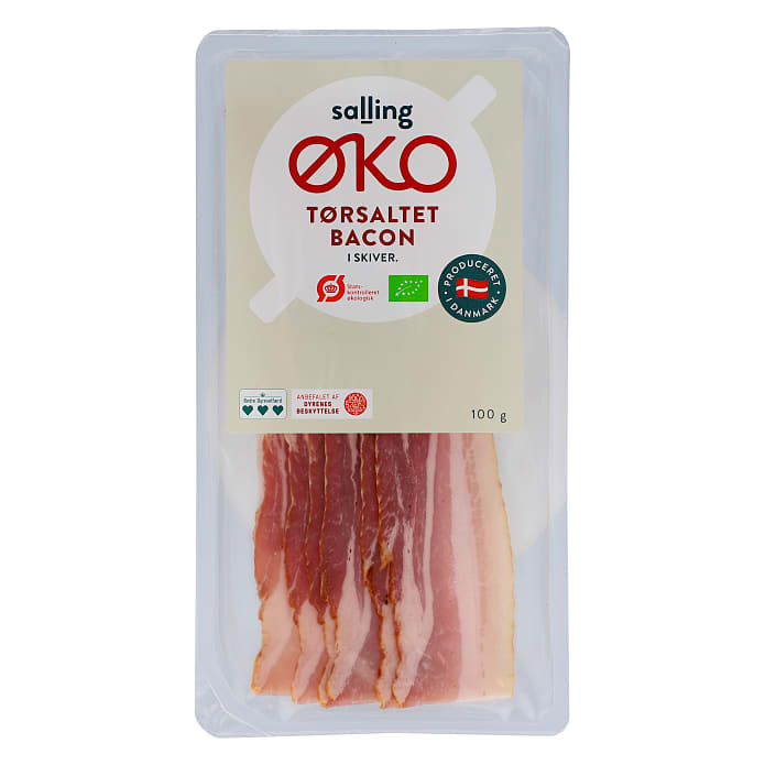 Tørsaltet bacon i skiver øko