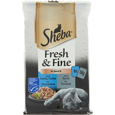 Sheba Vådfoder i Sovs Med Tun og Torsk