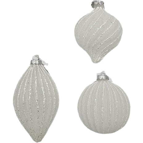 Julefryd Julekugle Hvid Struktur Ø 8 cm Assorteret