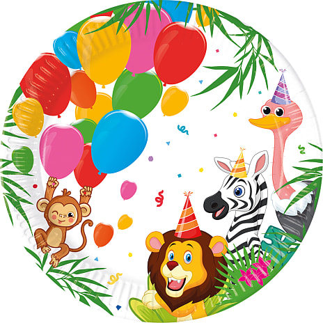 Decorata Party Paptallerkener Junglens dyr