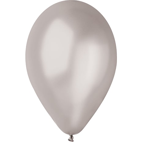 Andre Mærker Latexballoner 26 cm 10- pak - metallic sølvfarvet 10 stk.