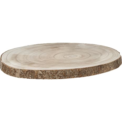 Træfad Med Bark Diameter 35 cm Natur