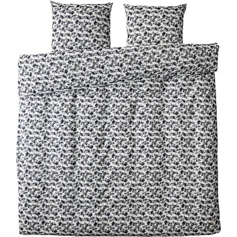 Salling Sengetøj 200x220 cm Grå Og Sort Blomst