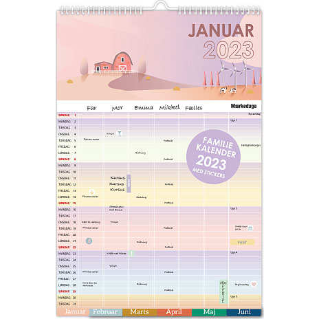 Familiekalender med Faner A4 2023