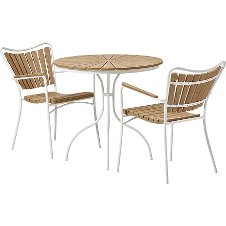 Kerteminde Cafébord Og 2 Kerteminde Havestole Hvid