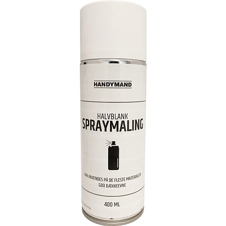 Handymand spraymaling halvblank 0,4 liter - hvid 400 ml