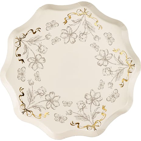 Andre Mærker Paptallerkener Ø: 20 cm 6-pak - Blomster 6 stk.