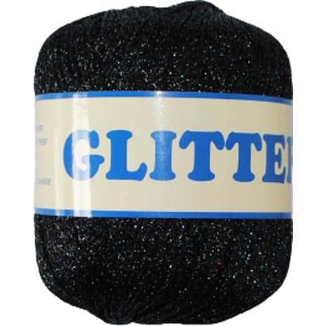 Andre Mærker Lurex Glitter garn 25g 160m - Sort 27 1 stk.