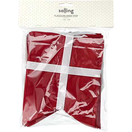 Salling stof flagguirlande 4 meter - Dannebrog 1 stk.