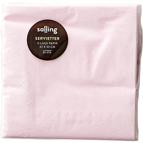 Salling ensfarvede servietter 33x33 cm Rosa