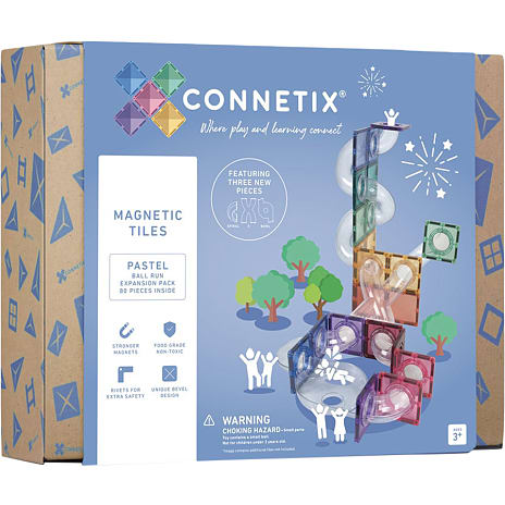 Connetix Ball Run Expansion Pastel Udvidelsessæt 80 Dele