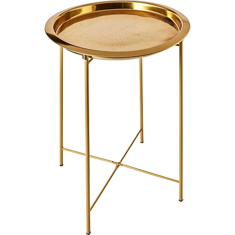 Brass Sidebord Med Mønster Guldfarvet