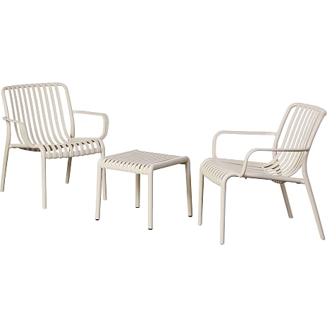 Messina Loungebord med 2 Stole Sandy Grey