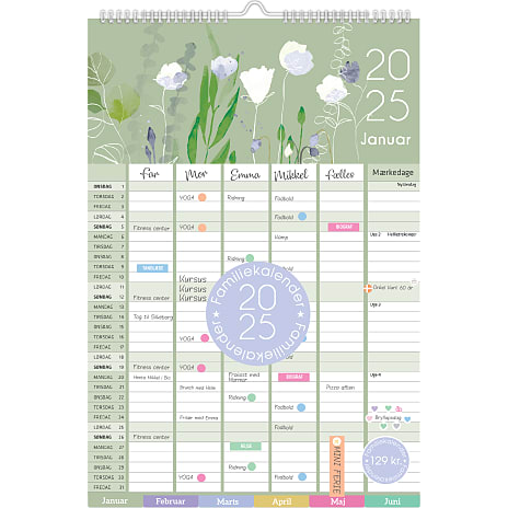 1Conzept Familiekalender 2025 Blomster
