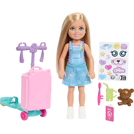 Barbie rejsesæt med dukke og tilbehør 1 stk.