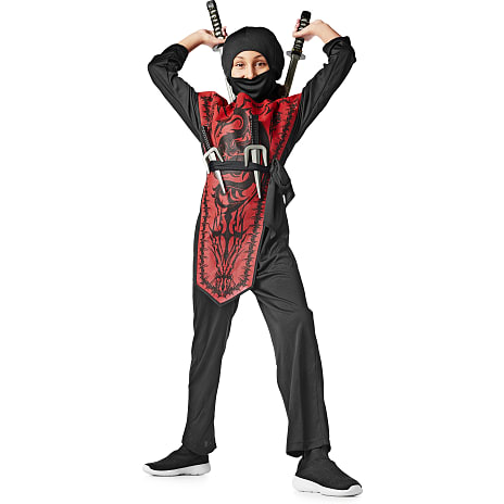 Drageninja Rød Kostume Str. 140 cm