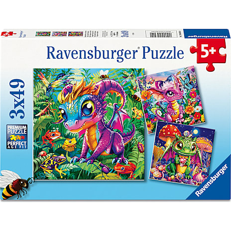Ravensburger Baby Garden Dragons Puslespil 3x49 Brikker