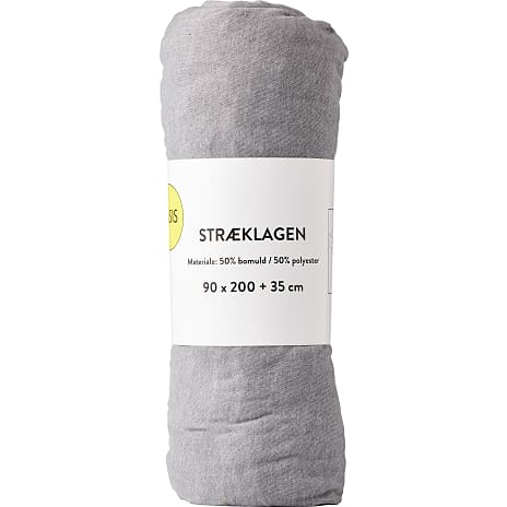BASIS jersey stræklagen 180x200x35 cm - grå 1 stk.