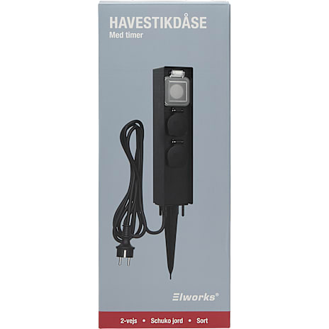 Elworks havestikdåse med timer 1 stk.