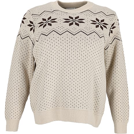 VRS Dame Striktrøje med Vinterdetaljer Str. 54 Beige