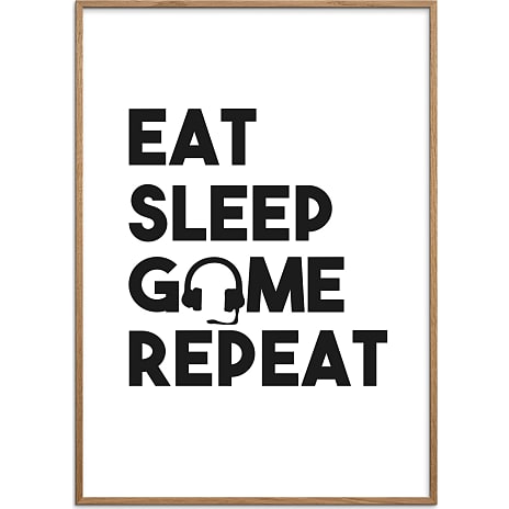 Citatplakat Gamer, Eat Sleep Game Repeat - 50x70 cm 1 stk.