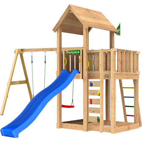 Jungle Gym Mansion 2.1 legetårn inkl. Swing Module, sand og rutsjebane 1 stk.