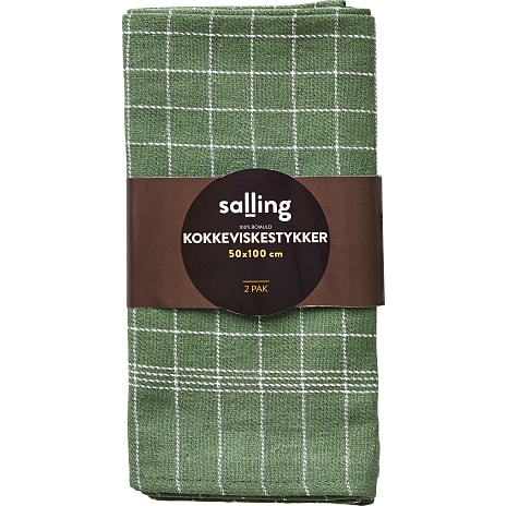 Salling kokkeviskestykke 2-pak - grøn med hvide tern 1 stk.