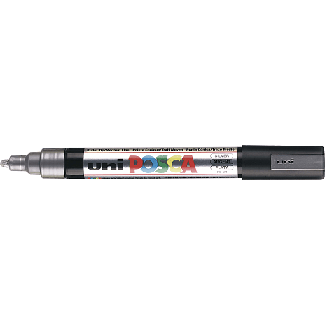 Posca PC5M Vandbaseret Tusch Sølvfarvet