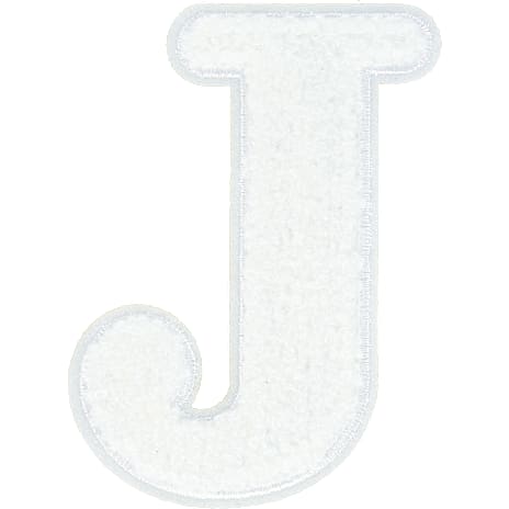Julefryd Tekstil Strygemærke Bogstav J 12,5 cm Hvid