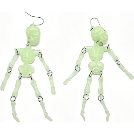 Choise By Heart CBYH dame halloween ørering med skelet - hvid 1 stk.