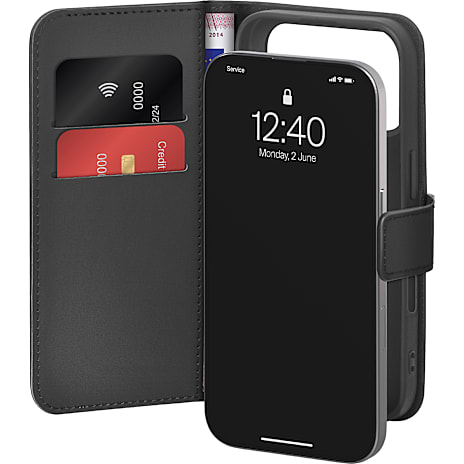 PURO Wallet cover til iPhone 17 Pro Max - Sort