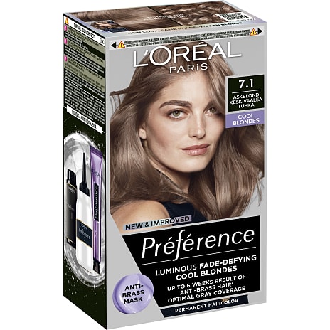 L'Oréal Paris Permanent Hårfarve 7.1 Askeblond