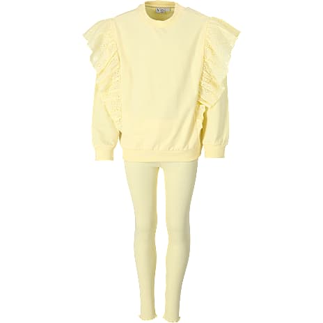 VRS Børne Sweatbluse Og Leggings Str. 134/140 Gul