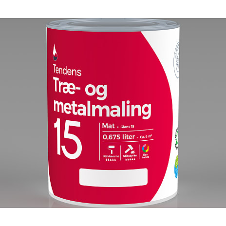 Tendens træ- og metalmaling mat 15 0,675 liter - sort 675 ml