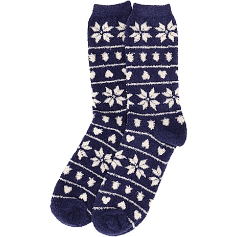VRS herre jule plys sokker med julemønster str. Onesize - navy 1 stk.