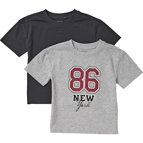 VRS Børne 2-pak T-shirt Str. 122/128 Grå/Sort