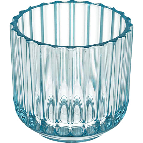 Lyngby Glas Lyngby fyrfadsstage i lyseblå glas - 6,5 cm 1 stk.