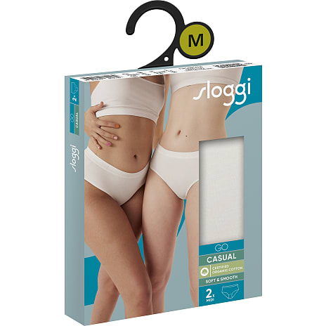 Sloggi Dame 2-pak Midi Str. L Hvid