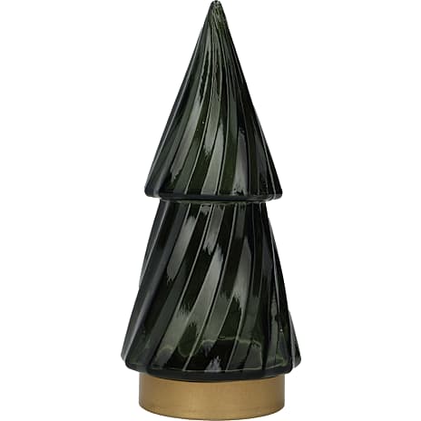 Julefryd Glastræ Med LED Lys Højde 20,5 cm Grøn
