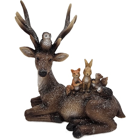 Krondyrsfigur Længde 21 cm Brun