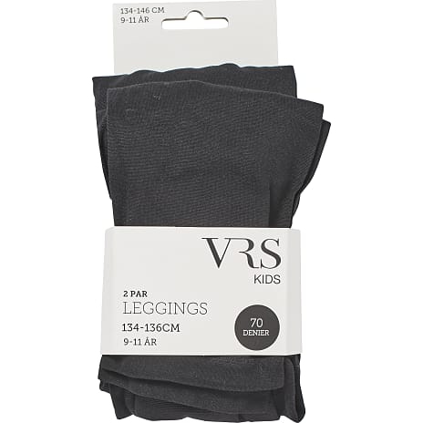 VRS Børne 2-pak Leggings Str. 6-8 År Sort