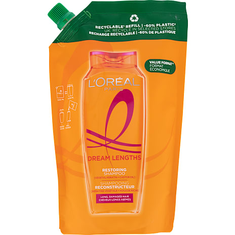 L'Oréal Paris Restoring Shampoo Langt og Skadet Hår Refill