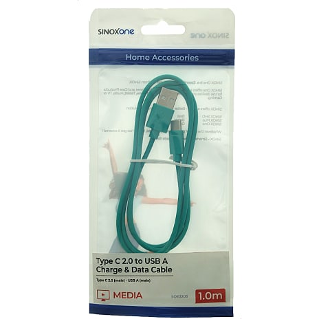 Sinox One USB-C til USB-A Kabel 1 Meter Grøn