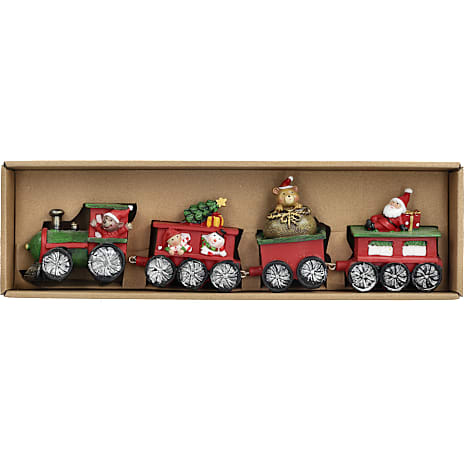 Julefryd julelokomotiv med 3 vogne L 29 cm 1 stk.