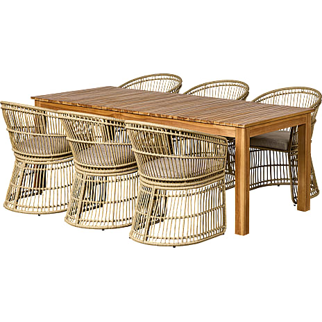 Vesterkilde Havebord med 6 Strandholt Stole