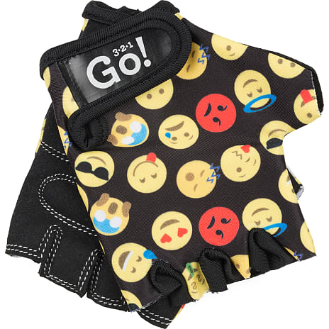 321 Go! Cykelhandsker Sort Med Smiley