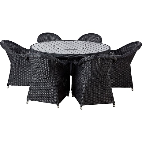 Serena Nonwood Havebord Og 6 Albany Havestole Sort