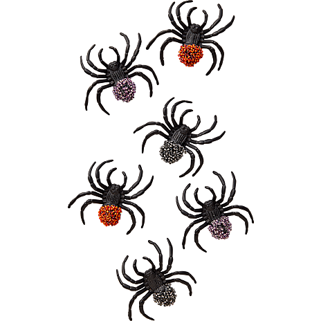 Halloween Edderkopper 7 cm 6-pak Multifarvet